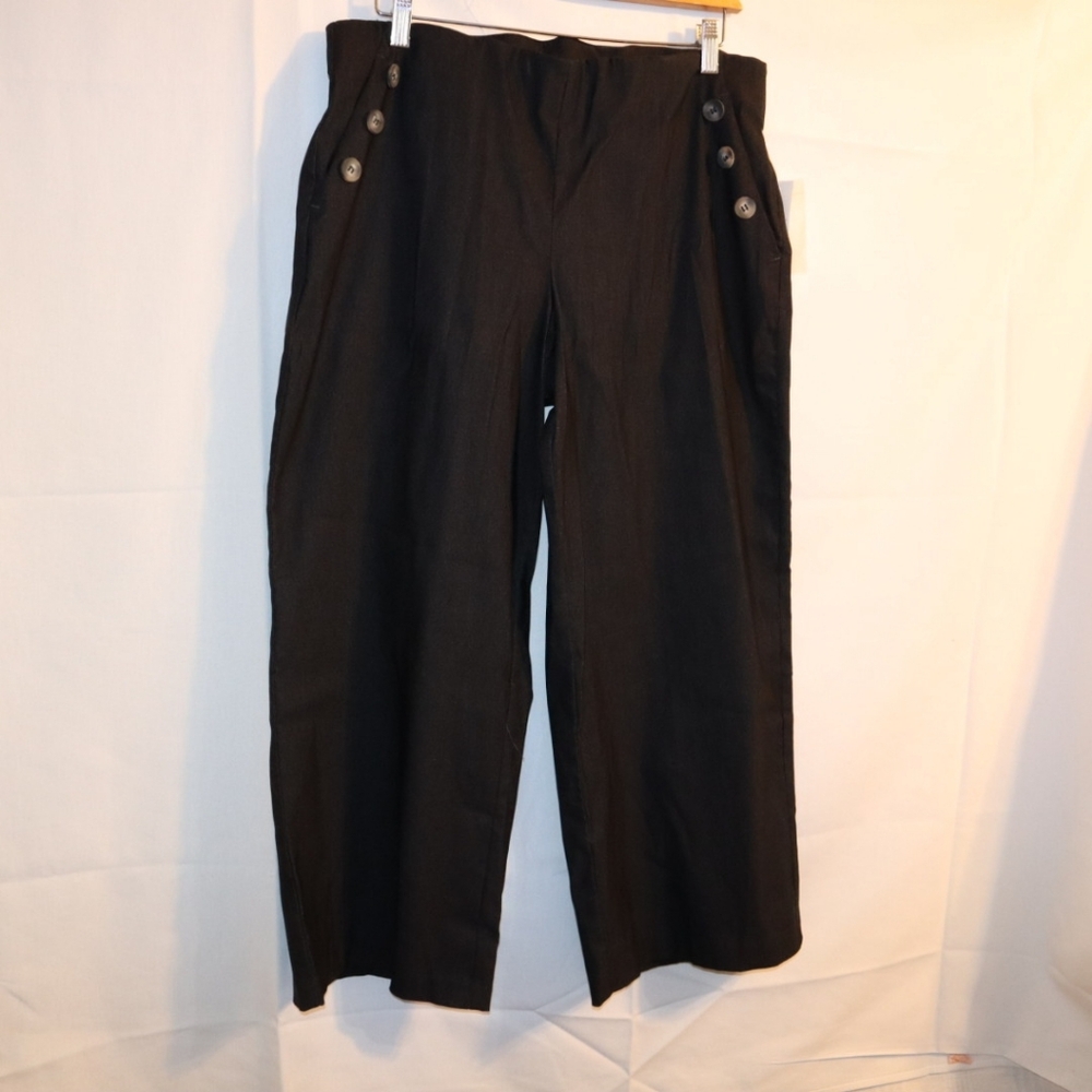 NEW !! Tribal Sailor Crop Pants Black Size 12 Petite - Picture 8 of 12